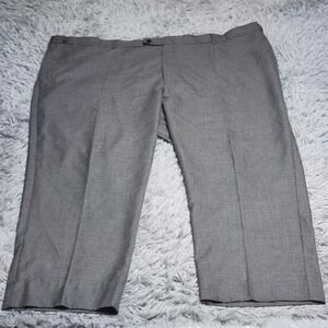 Alexander Julian Dress Pants Mens 52x26 Hemmed Gray Polyester Rayon Flat Front